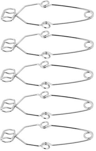 Fafeicy 5Pcs Stahl Reagenzglasclip, Klemme Labor Experiment Testhalter Werkzeug zum Halten von Reagenzglas