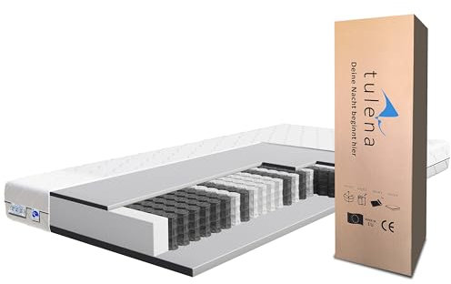 TULENA NOX Taschenfederkern Matratze 80x200 Federkernmatratze H1 + H2 Basic 18cm hoch Probeschlafen Rollmatratze Wendematratze