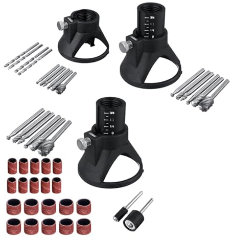 VOBOR Electric Grinder Locator Drill Holder - 29Pcs Rotary Multi-Tool HSS Router Drill Bits Cutting Guide Routers Attachment Kit Tool Accessory