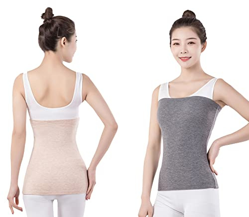 YUPPIE TONE 2 Stücke Damen Basic Tube Nierenwärmer Elastischer Hüftwärmer Leibwärmer Bequem und weich mit Verlängerter Taillenstütze,M