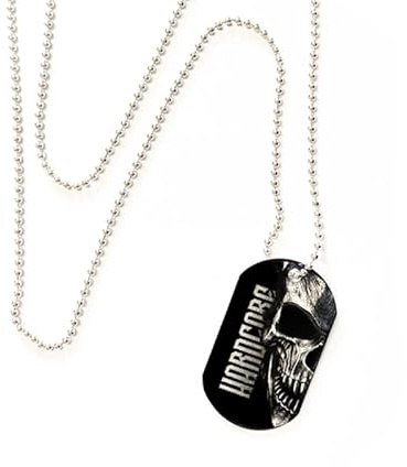 KNOW-MORE-STYLEZ Dog Tag Hardcore Skull mit Kette Armee Erkennungsmarke