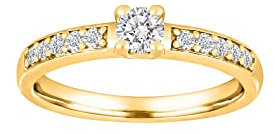 JC Trauringe Damenring Solitär-Ring 585 Gelbgold Verlobungsring mit Diamanten Vorsteckring 110 111BR5 (56 (Ø 17,8 mm), 0.50)