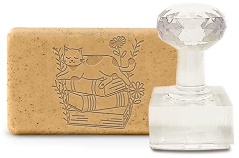 CRASPIRE Soap Making Mold Cat On Book Timbro Fai da Te Fatto A Mano Timbro per Goffratura per Sapone Biscotti di Argilla Gummies Arti e Mestieri Realizzazione di Progetti Regalo Doccia Fai da Te