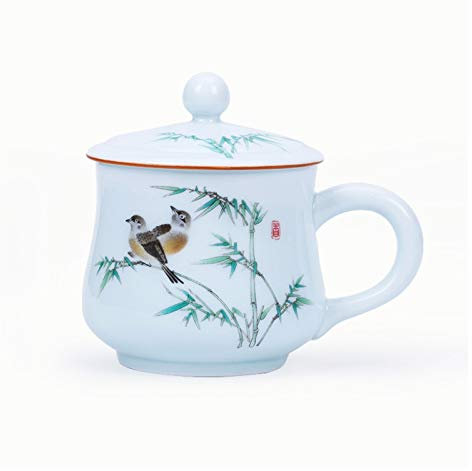 IXART Tazas de Cafe Taza de café grande con mango 15.Oz Taza de café gigante de cerámica Copa de café grande, taza de cerámica con tapa for café, té, 6 opciones Tazas Cafe/Tazas de Té (Color : A)