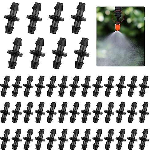 SIYINGSAERY 200 Stk Tropfbewässerungsanschlüsse mit Widerhaken 4/7mm Mikrobewässerung Schlauchverbinder PP Berieselungs Rohrverbinder Bewässerung für Tropfschlauch Erweiterungsstück