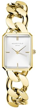 Rosefield Octagon XS Studio Orologio da Donna Cinturino a Catena in Acciaio Inossidabile 19.5x24mm
