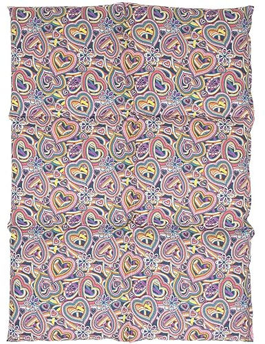 Bio-Dinkelkissen groß 6-Kammer 40x30cm - Bio Füllung & Bio-Stoff Psychedelic Heart - Wärmekissen Körnerkissen