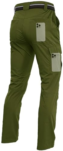 Men's Lightweight Hiking Cargo Work Pants Quick Dry Water Resistant Fishing Travel Climbing Outdoor Stretch Pants Mud 34