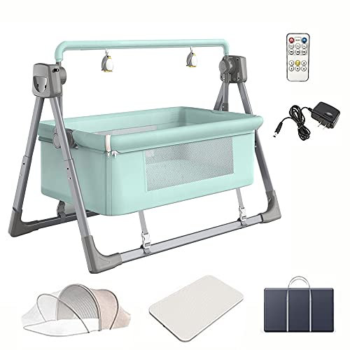 Tragbare Babywiege, Babyschaukel, automatischer Schaukelkorb, Babybett, bestes Babybett für Neugeborene, Mädchen und Jungen (Unilor: Grün)