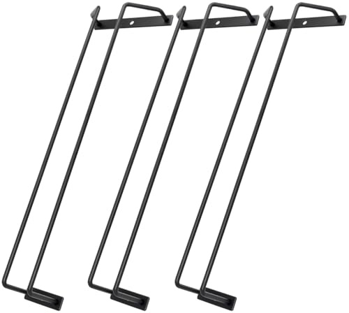 zoohot Stemware Racks 35,6 cm Weinglasregal unter Schrank, Metall Stielglashalter, Weinglashalter, Weinglasaufhänger für Bar, Küche, Aufbewahrung (schwarz, 3 Stück)