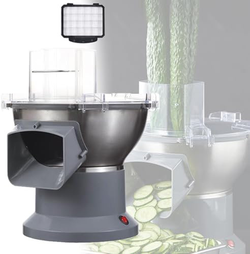Quixnova Coupe-légumes électrique Commercial, trancheuse Automatique de Pommes de Terre à l'oignon de 200w-filet de Couteau à découper de 6/8/10/12/16/20mm, Lames de Lame de Tranchage réglables