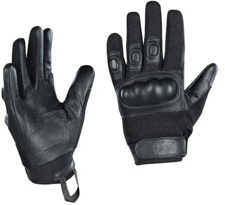 M-Tac Taktische Handschuhe Assault Mk.4 – Militärische Schießhandschuhe mit Knöchelschutz, Echtleder & atmungsaktivem Stretchgewebe – Einsatzhandschuhe für Polizei, Security, Outdoor, Black, XL