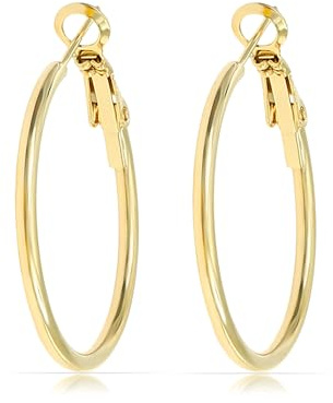 Made by Nami Creolen Gold Ohringe Damen aus Edelstahl Wasserfester Schmuck (40 mm)