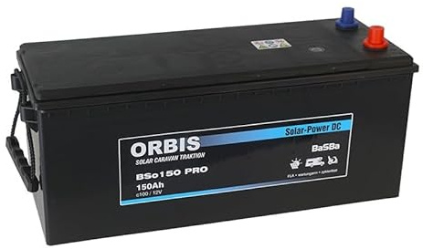 Orbis Deep Cycle Solar-Power Versorgungbatterie DC 12V c100 für Solar, Camping, Caravan, Garten (BSo150)