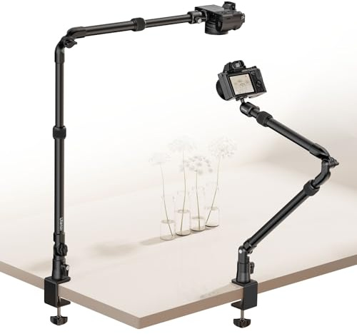 ULANZI Kamera Tischhalterung, ZJ02 98cm Kamera Tischstativ mit Flexibler Arm & 1/4 Kugelkopf für Kameras, Lichts, Webcams