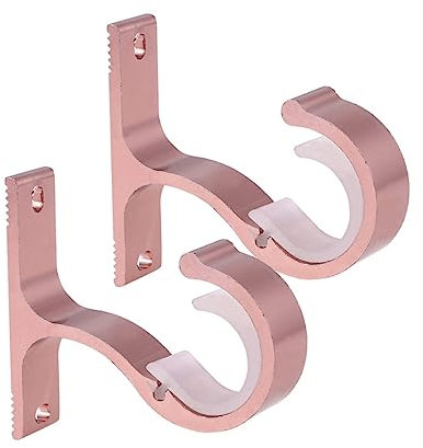 FONDOTIN Gardinenstangenhalterungen in Roségold Für Stangen Robuste Aluminiumlegierung Einfache Installation Für Doppelte Gardinenstangen 2 Stück