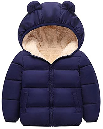 Generico Giacca Con Cappuccio In Fleece Per Bambini E Bambine Giubbotto Antivento Bambino Cappottino Con Orecchie Bimba Giubbotto Invernale Bambino Piumino Bambino Invernale