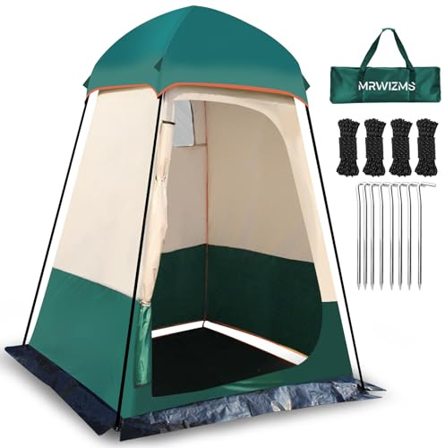 MRWIZMS Camping Shower Tent, Good Privacy, Large Space and Size, UPF 50+Waterproof, with Rain Shelter and Window Portable Shower Tent, Suitable for Camping, Toilet, Shower