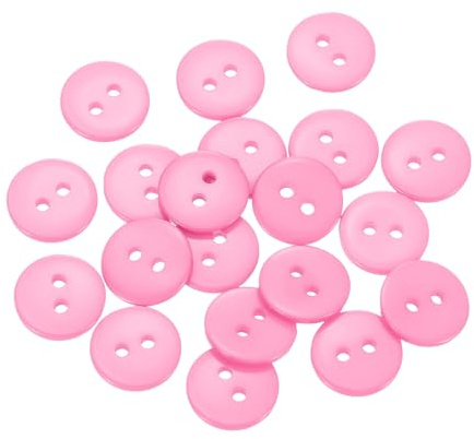 QUARKZMAN 20 Stück 12,5mm Harz Knöpfe zum Annähen, 2 Löcher Runde Nähknöpfe für Strickjacke DIY Handwerk Dekorieren Mantel Bekleidung Kleidung Hemden Urlaubsdekoration (Rosa)