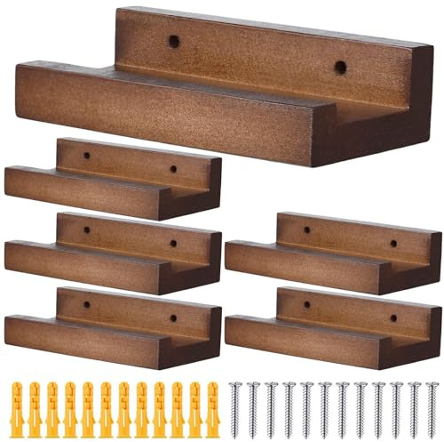 Rrlihjgu 6 supporti da parete per dischi in vinile, in legno di rovere massiccio, supporto da parete per dischi in vinile, 10 x 6 x 2,5 cm