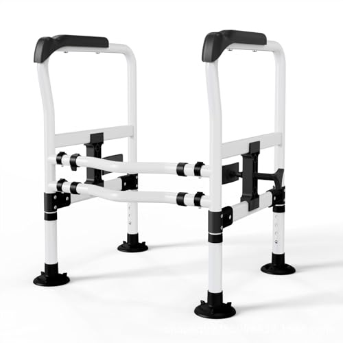 Supporto Per WC Ausilio Per WC,Supporto Per WC Rialzo Per Sedile WC Regolabile In Altezza Con Braccioli, Robusti Supporto WC Per Anziani, Barra Maniglia Bagno Per Disabili, Handicap B