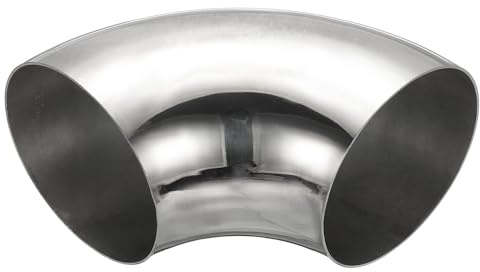 PATIKIL 1 Stück Edelstahl Rohrbogen 90 Grad Bogen, 108mm ID Stahl Auspuffbogen Auspuffrohrverbinder Edelstahlbogen 304 Edelstahl Rohr für Auspuffrohr Treppengeländer Auto HVAC