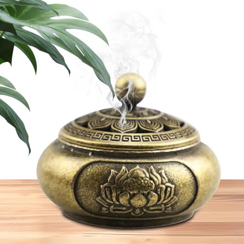 Bruciatore a a cono, porta incenso in , bruciatore di incenso in ghisa, a forma di , bruciatore di incenso antico a forma di , piccola ciotola per meditazione e spirito