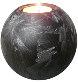 Urne funéraire avec bougeoir en Verre – 500 ML | pour Cendres de Chien, Chat ou être Cher – Noir givré