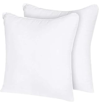 British Home Bedding Set of 2 Square Hollow Fibre Cushion Inserts, 40cm x40cm Inners Fillers Stuffer Multi Pack (Pack of 2-16x16)