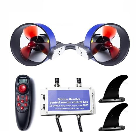 YXZKJZJ 12~24 V Unterwasser-Triebwerk-Set, 14 kg Schub, bürstenloser Motor mit Lüfterabdeckung for Kajak-Fischerboot-Paddleboard Hohe Geschwindigkeit, starker Antrieb(Old Version)