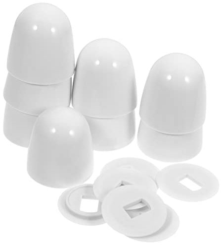 Gadpiparty 8pcs Round Toilet Bolt Covers Screw Decorative Cover Plastic Toilet Bowl Push Bolt Caps Supplies for Bathroom Accessories