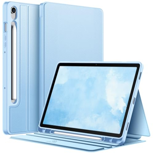 Fintie Case for Samsung Galaxy Tab S10 Lite/ S10 FE/ S9 FE 5G 10.9 Inch/Tab S9 11 Inch with S Pen Holder, Slim Shield Multiple Angle Stand with Soft TPU Back Shell Cover, Blue