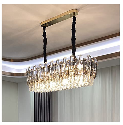 Luz de techo , Lámpara de araña moderna LED Sala de estar de lujo moderna Lámpara colgante LED redonda K9 Lámpara colgante LED Línea de comedor Lustre Lámpara suspendida de cristal gris y transparente