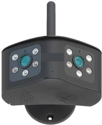 Telecamere di sicurezza, Telecamera IP panoramica 4K 8MP for esterni con angolo di visione ultra ampio da 180°, doppia lente, rilevamento umano AI, telecamera di sicurezza CCTV da 4 MP(4K NO SD Card)