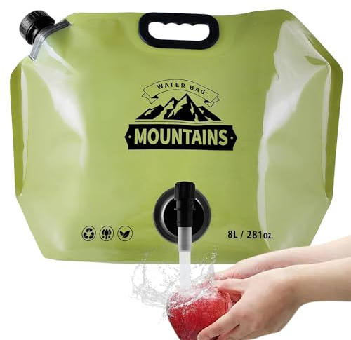 Sac à eau portable, bidon d'eau portable de 8 l, sac de rangement étanche avec système d'hydratation réglable pour sac à dos, sport, cyclisme, conduite, pêche