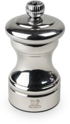 PEUGEOT - Pfeffermühle Bistro Chef Mill Mirror 10 cm + Bio Fair Trade Schwarzer Pfeffer - Klassisches Mahlwerk - Aus recyceltem Silber, PEFC-zertifiziert -