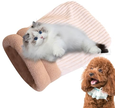 Cat Sleeping Bag, Cosy Cat Sleeping Bag, Partially Closed Design, Cuddly Cave for Winter, Autumn, Car, Travel, Home, Christmas