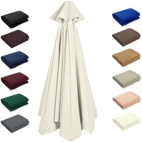 Baldacchino di ricambio per ombrellone da 4 m, copertura parasole per esterni con 8 stecche per terrazza, cortile, piscina, ricambio durevole e resistente alle intemperie