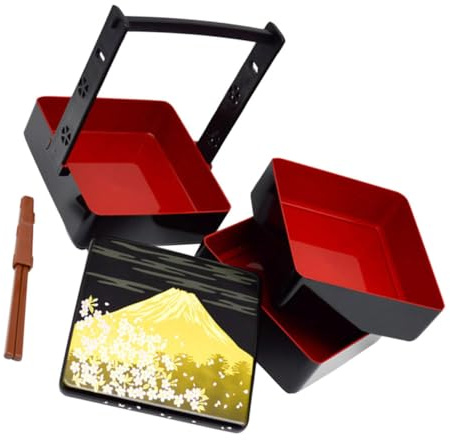Hemobllo Caja De Sushi Diseño Japonés Exquisito Caja Bento Para Picnic o Almuerzo Recipiente Para Sushi De Estuche Bento Portátil Para Almacenar Alimentos Bandeja Para