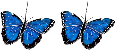 FOIJPPINP 2X Atrapasueños de Mariposas Teñidas, Vidrieras para Colgar en Ventanas, Atrapasoles de Mariposas Colgantes para Decoraciones de Mariposas de Coche C