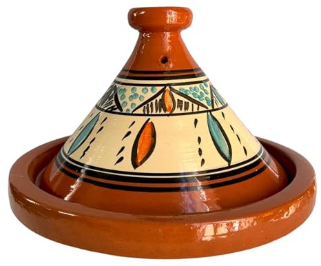Tajine XL 35 cm in Terracotta Dipinta a Mano – Pentola Tradizionale Marocchina/Tunisina + Ebook Gratuito 2611251307