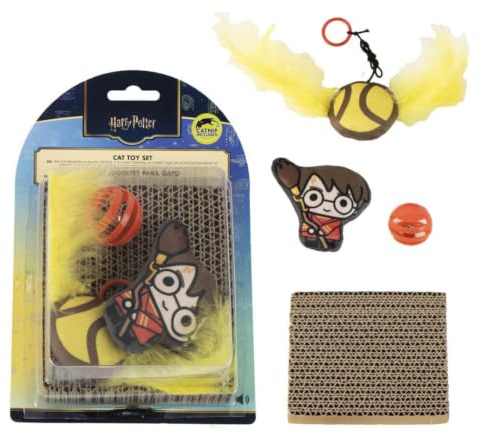 CERDA Life´S Little Moments Jouet Chat Harry Potter, Griffoir et Catnip | Grattoir Chat Carton, Herbe à Chat, Balle pour Chat, Jouet Chat Plume, Peluche Chat, Balle à Grelot