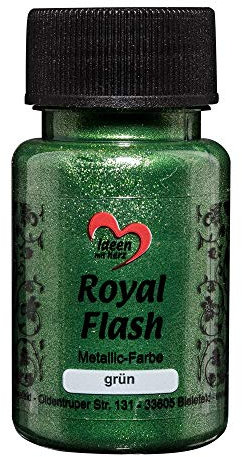 Ideen mit Herz Royal Flash, Acryl-Farbe, metallic, mit feinsten Glitzerpartikeln, 50 ml (grün)
