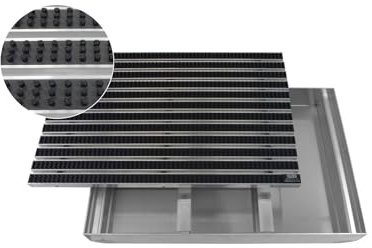 EMCO Eingangsmatte DIPLOMAT Bürste anthrazit mit ALU Bodenwanne Fußmatte Schuhabstreifer, Größe:1000 x 500 mm
