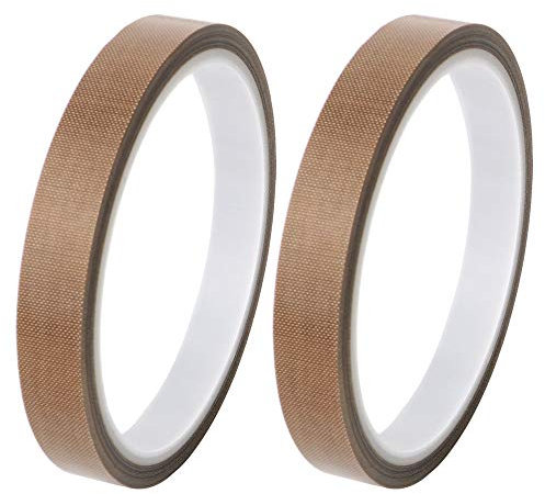 GTIWUNG 2 Pz Alta Temperatura Nastro in PTFE, Alta Temp Nastro Adesivo in Fibra di Vetro, Teflon di Vetro Nastro Adesivo, Resistente al Calore Fino a 300 ℃, Spessore 0.13 mm, Lunghezza 10 m