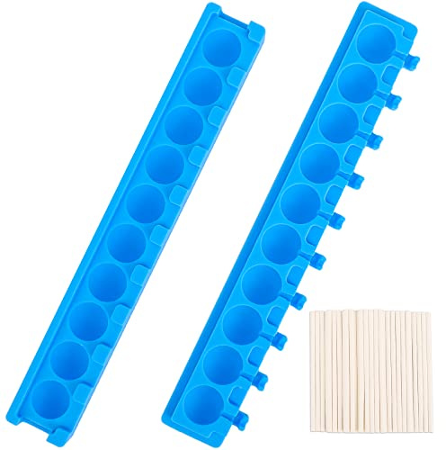 Beasea Lollipop Molds with 50 Paper Sticks, 10-Capacity 3D Silicone Round Sphere Sucker Molds for Hard Candy Kit DIY Oreo Chocolate