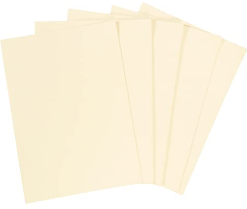 BCreativetolearn A5 cremefarbene, elfenbeinfarbene Pastell-Karte, 50 Blatt, 160 g/m², A5, Drucker, Kopierer, farbige Kartonbögen.