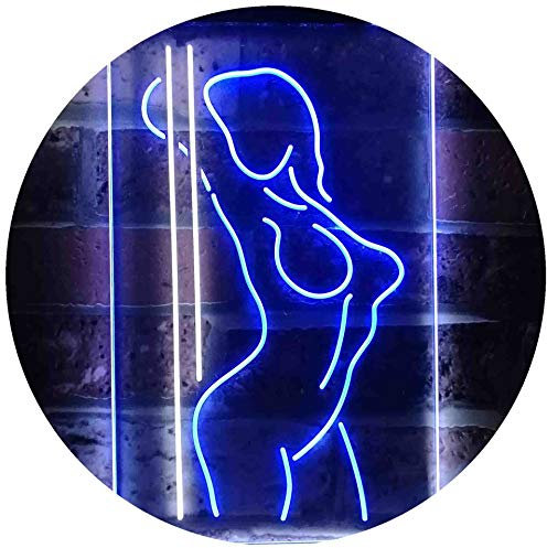 ADVPRO Dance Girl Club Bar Pub Dual Color LED Barlicht Neonlicht Lichtwerbung Neon Sign Weiß & Blau 400 x 600mm st6s46-i3423-wb