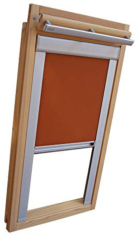 Verdunkelungsrollo Rollo für VELUX Dachfenster TYP GGU/GPU - S06 - Farbe terracotta - mit Aluminium Seitenschienen - KLICK Montage