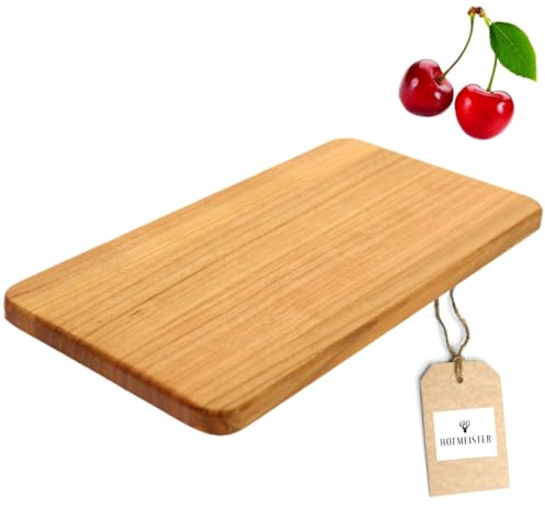 Frühstücksbrett Kirschholz 22 cm - 100% Handarbeit, stabiles Brotzeitbrett, Vesperbrettchen für die Stulle, Messer schonendes kleines Brettchen, Holzbrett, Brett Kirsche